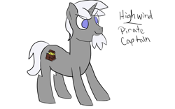 Size: 1280x800 | Tagged: safe, artist:saria the frost mage, imported from derpibooru, oc, oc only, oc:silverwind (a foal's adventure), pony, unicorn, a foal's adventure, adult, beard, cyoa, facial hair, horn, male, pirate, smiling, solo, stallion, story included, text