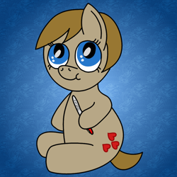 Size: 800x800 | Tagged: safe, artist:vitalspark, imported from derpibooru, oc, oc only, oc:vital sparkle, pony, baby, baby pony, bipedal, sharpie, sitting, solo