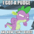 Size: 506x506 | Tagged: safe, edit, edited screencap, imported from derpibooru, screencap, spike, fall weather friends, the times they are a changeling, animated, belly, callback, caption, gif, male, snow, solo, stuck