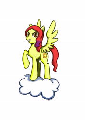 Size: 2480x3508 | Tagged: safe, artist:colourbee, imported from derpibooru, oc, oc only, pegasus, pony, cloud, solo