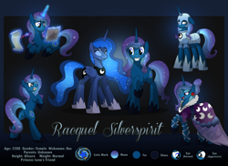 Size: 4456x3251 | Tagged: safe, artist:drawponies, imported from derpibooru, princess luna, oc, oc:racquel silverspirit, absurd resolution, clothes, dress, duo, magic, royal guard