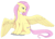 Size: 1280x911 | Tagged: safe, artist:tardisrave, imported from derpibooru, fluttershy, female, looking back, open mouth, simple background, sitting, solo, spread wings, unshorn fetlocks, white background