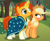 Size: 3295x2684 | Tagged: safe, artist:asika-aida, imported from derpibooru, applejack, sunburst, earth pony, pony, unicorn, appleburst, applejack's hat, blushing, cloak, clothes, cowboy hat, crack shipping, female, glasses, hat, magic, male, mare, scrunchy face, shipping, stallion, sunburst's cloak, sweet apple acres