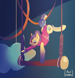 Size: 2361x2459 | Tagged: safe, artist:hams5, imported from derpibooru, trapeze star, viva las pegasus, handstand, leotard, one eye closed, wink