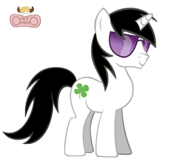 Size: 5000x4800 | Tagged: safe, artist:omnio2006, imported from derpibooru, oc, oc only, oc:skatlicious, pony, unicorn, absurd resolution, clover, four leaf clover, glasses, male, simple background, smiling, solo, stallion, sunglasses, transparent background