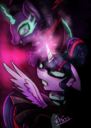 Size: 500x700 | Tagged: safe, artist:xtriss, imported from derpibooru, sci-twi, twilight sparkle, equestria girls, dark, equestria girls ponified, midnight sparkle, ponified