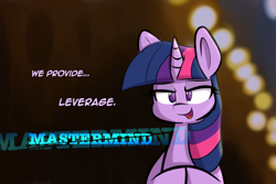 Size: 1280x853 | Tagged: safe, artist:heir-of-rick, imported from derpibooru, part of a set, twilight sparkle, dialogue, female, leverage, solo