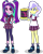 Size: 2149x2713 | Tagged: safe, artist:punzil504, imported from derpibooru, aria blaze, upper crust, equestria girls, friendship games, rainbow rocks, birthday cake, cake, clothes, clothes swap, crystal prep academy, crystal prep academy uniform, crystal prep shadowbolts, dessert, duo, food, high heels, leggings, pigtails, plate, pleated skirt, school uniform, shoes, simple background, skirt, socks, transparent background, twintails, vector