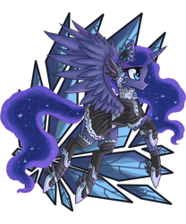 Size: 996x1200 | Tagged: safe, artist:raptor007, imported from derpibooru, princess luna, clothes, cute, dress, female, gothic, mare, solo