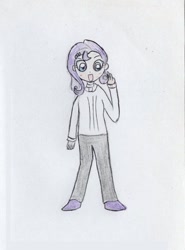 Size: 521x705 | Tagged: artist needed, safe, imported from derpibooru, rarity, human, female, humanized, solo, traditional art