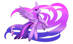 Size: 5000x3000 | Tagged: safe, artist:shadowsketch1203, imported from derpibooru, twilight sparkle, alicorn, pony, absurd resolution, female, flying, magic, simple background, solo, transparent background, twilight sparkle (alicorn)