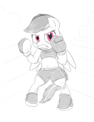 Size: 1000x1300 | Tagged: safe, artist:baratus93, imported from derpibooru, rainbow dash, belly button, boxing, boxing gloves, boxing ring, newbie artist training grounds