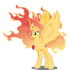 Size: 7549x7027 | Tagged: safe, artist:orin331, imported from derpibooru, sunset shimmer, alicorn, pony, equestria girls, absurd resolution, alicornified, female, fiery shimmer, flash puppet, mane of fire, older, older sunset, race swap, shimmercorn, smiling, solo, updated