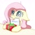 Size: 1920x1920 | Tagged: safe, artist:pinkieeighttwo, imported from derpibooru, fluttershy, pegasus, pony, birthday, blushing, cute, female, floppy ears, happy birthday, mouth hold, note, present, shyabetes, solo