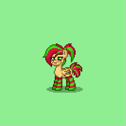 Size: 400x400 | Tagged: safe, imported from derpibooru, screencap, oc, oc only, oc:cherry limeade, pony, pony town, clothes, screenshots, socks, solo, striped socks