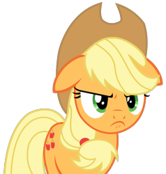 Size: 3091x3241 | Tagged: safe, artist:sketchmcreations, imported from derpibooru, applejack, viva las pegasus, floppy ears, frown, grumpy, grumpyjack, pouting, reaction image, simple background, transparent background, vector