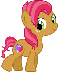 Size: 1024x1273 | Tagged: safe, imported from derpibooru, babs seed, earth pony, pony, alternate cutie mark, female, filly, simple background, smiling, solo, transparent background