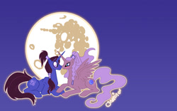 Size: 1440x900 | Tagged: safe, artist:yamino, imported from derpibooru, alicorn, pony, unicorn, female, korra, lesbian, mare, ponified, princess yue, shipping, the legend of korra