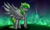 Size: 2192x1318 | Tagged: dead source, safe, artist:lunaritass, imported from derpibooru, oc, oc only, oc:forest rain, aurora borealis, solo