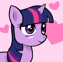 Size: 510x505 | Tagged: safe, artist:kurozu, imported from derpibooru, twilight sparkle, female, heart, ms paint, smiling, solo