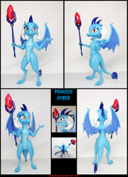 Size: 2528x3490 | Tagged: safe, artist:aeridiccore, artist:laservega, imported from derpibooru, princess ember, dragon, 3d print, bloodstone scepter, craft, dragon lord ember, irl, photo, sculpture, traditional art