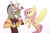 Size: 1960x1292 | Tagged: safe, artist:akeahi, imported from derpibooru, discord, fluttershy, bird, beauty and the beast, disney, disney style, female, male, style emulation