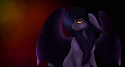Size: 1600x866 | Tagged: safe, artist:ondrea, artist:quarake, imported from derpibooru, oc, oc only, oc:raven, pegasus, pony, color, cute, dark