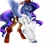 Size: 1024x967 | Tagged: safe, artist:ladyilus, imported from derpibooru, princess luna, clothes, female, grin, pirate, simple background, smiling, solo, spread wings, watermark
