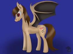Size: 1440x1080 | Tagged: safe, artist:speed paint, imported from derpibooru, oc, oc only, oc:ecru tether, bat pony, pony, male, solo, stallion