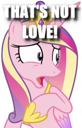 Size: 236x368 | Tagged: safe, imported from derpibooru, princess cadance, disgusted, ew gay, image macro, juxtaposition bait, meme, simple background, that's not friendship, white background