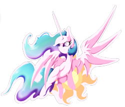 Size: 2477x2126 | Tagged: safe, artist:alazak, imported from derpibooru, princess celestia, cutie mark background, female, flying, solo