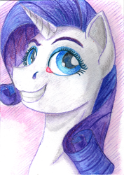 Size: 1276x1800 | Tagged: safe, artist:sa1ntmax, imported from derpibooru, rarity, bust, female, portrait, solo, traditional art
