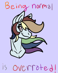 Size: 320x400 | Tagged: safe, artist:brainiac, imported from derpibooru, part of a set, rainbow dash, pony, bust, female, message, portrait, positive ponies, simple background, solo