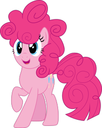 Size: 3000x3747 | Tagged: safe, artist:theshadowstone, imported from derpibooru, pinkie pie, alternate hairstyle, female, open mouth, raised hoof, solo