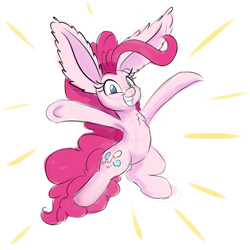 Size: 1280x1280 | Tagged: safe, artist:heir-of-rick, imported from derpibooru, pinkie pie, armpits, female, impossibly large ears, sketch, smiling, solo