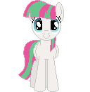 Size: 128x131 | Tagged: safe, artist:onil innarin, derpibooru exclusive, imported from derpibooru, blossomforth, pony, c:, female, looking at you, mare, pixel art, simple background, solo, transparent background