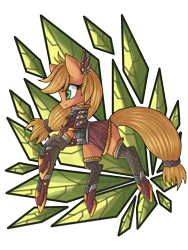 Size: 900x1200 | Tagged: safe, artist:raptor007, imported from derpibooru, applejack, armor, clothes, dress, female, solo, technology