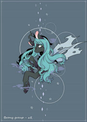 Size: 640x895 | Tagged: safe, artist:qianshoufo, imported from derpibooru, queen chrysalis, changeling, changeling queen, female, solo