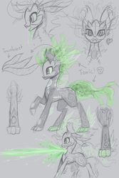 Size: 1024x1536 | Tagged: safe, artist:raptor007, imported from derpibooru, digital art, green, laser, solo, toxic, watermark