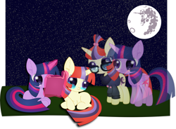 Size: 4475x3290 | Tagged: safe, artist:spophia, imported from derpibooru, moondancer, twilight sparkle, alicorn, pony, filly, mare in the moon, moon, twilight sparkle (alicorn)