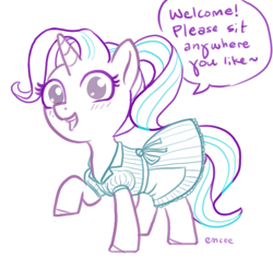 Size: 679x668 | Tagged: safe, artist:mcponyponypony, imported from derpibooru, starlight glimmer, clothes, diner uniform, female, outfit, solo, waitress