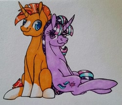 Size: 1189x1022 | Tagged: safe, artist:bleedingwings12, imported from derpibooru, starlight glimmer, sunburst, male, shipping, starburst, straight, traditional art