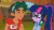 Size: 400x225 | Tagged: safe, imported from derpibooru, screencap, sci-twi, timber spruce, twilight sparkle, equestria girls, legend of everfree, animated, discovery kids, eyebrow wiggle, female, gif, glasses, implied timbertwi, male, shipping, straight, timbertwi