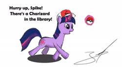 Size: 1920x1080 | Tagged: safe, artist:derpyjoel, imported from derpibooru, twilight sparkle, crossover, female, implied spike, poké ball, pokéball, pokémon, solo