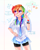 Size: 1165x1469 | Tagged: safe, artist:zorbitas, imported from derpibooru, rainbow dash, human, anime, bracelet, clothes, compression shorts, female, humanized, jewelry, pen, pleated skirt, shorts, sketchbook, skirt, solo, wristband