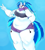 Size: 1180x1321 | Tagged: safe, artist:neekokarina, imported from derpibooru, dj pon-3, vinyl scratch, anthro, alternate hairstyle, fat, female, obese, solo, vinyl fat, wub-tub