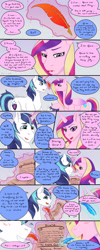 Size: 1200x3000 | Tagged: safe, artist:tejedora, imported from derpibooru, princess cadance, shining armor, comic, divorce, implied gay, translation