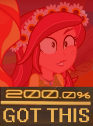 Size: 474x644 | Tagged: safe, edit, edited screencap, imported from derpibooru, screencap, gloriosa daisy, sunset shimmer, equestria girls, legend of everfree, 200% mad, eye twitch, i got this, insanity, magical geodes, meme