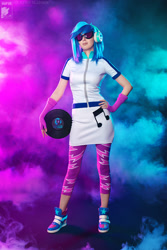 Size: 669x1004 | Tagged: safe, artist:rei-doll, imported from derpibooru, dj pon-3, vinyl scratch, human, equestria girls, clothes, cosplay, costume, equestria girls outfit, irl, irl human, photo, solo