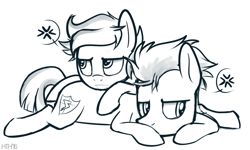 Size: 1454x872 | Tagged: safe, artist:higgly-chan, imported from derpibooru, flash sentry, timber spruce, equestria girls, legend of everfree, grumpy, monochrome, ponified, wingless